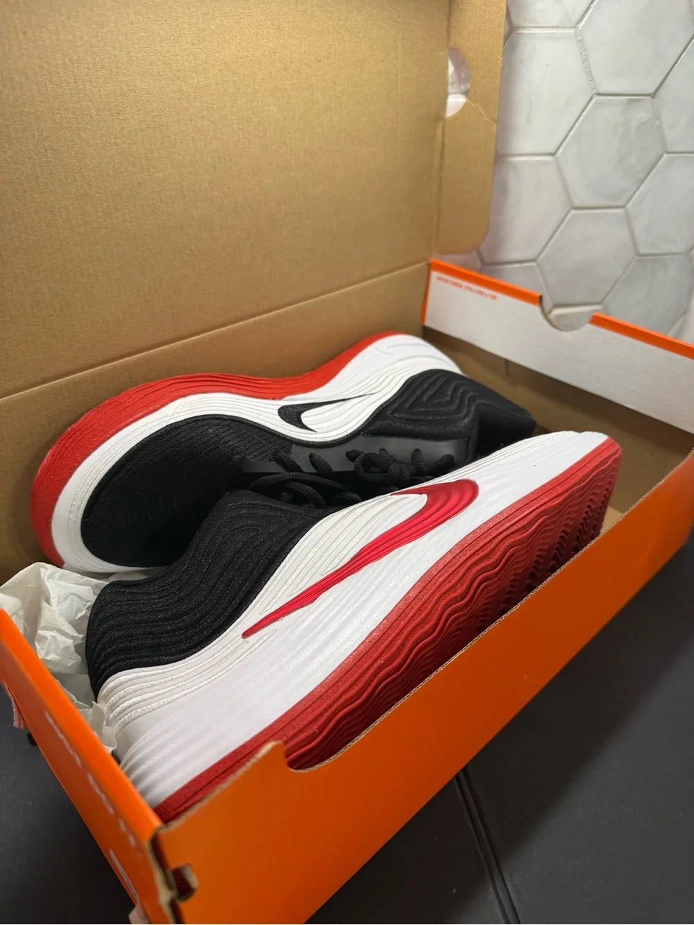 Size 12 - Nike Precision 8 MID Black/White/University Red